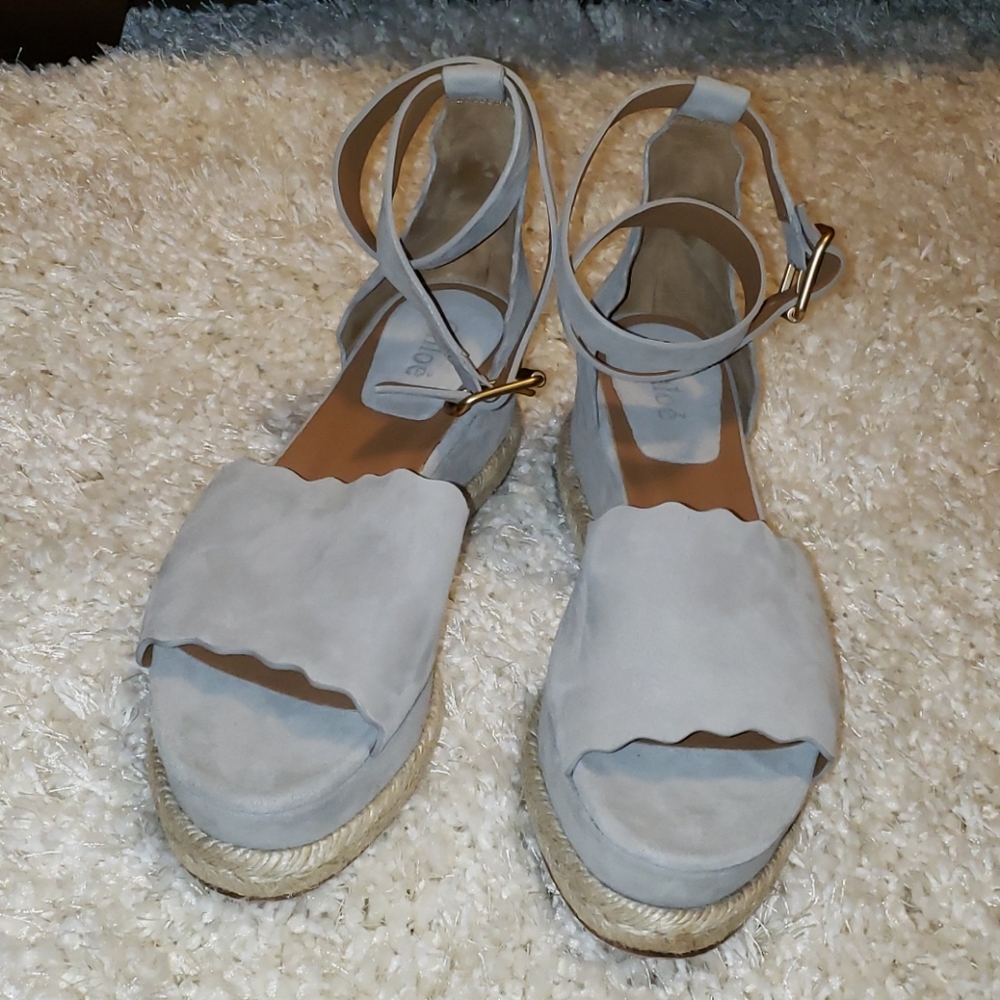 CHLOE Lauren Scalloped Espadrille 37 Spain